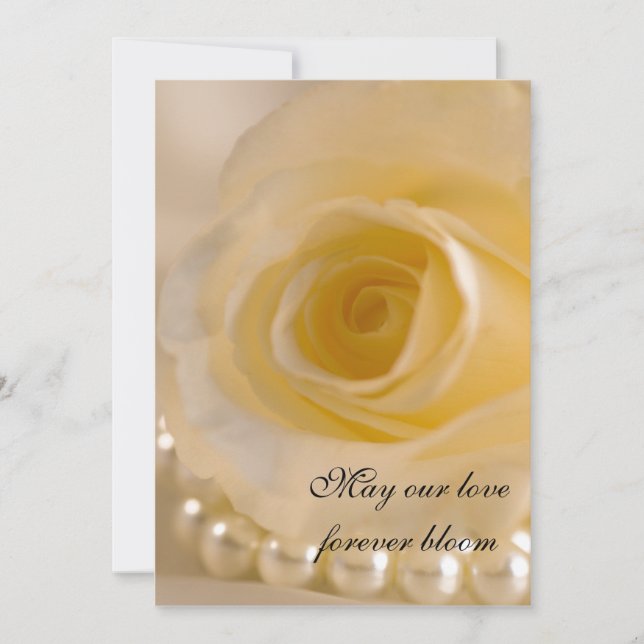 White Rose Pearl Marriage / Elopement Announcement (Front)
