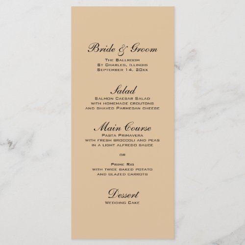 White Rose Pearls and Ring Wedding Menu