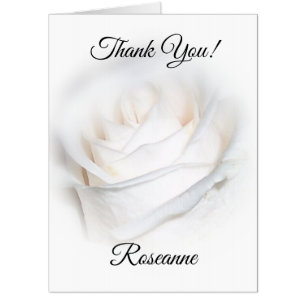 White Rose Personalised Thank You Card