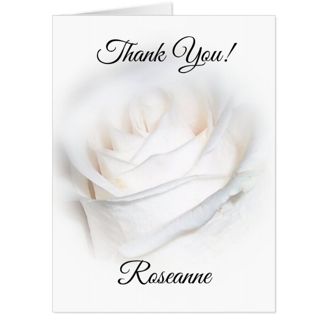 White Rose Personalised Thank You Card (Front)