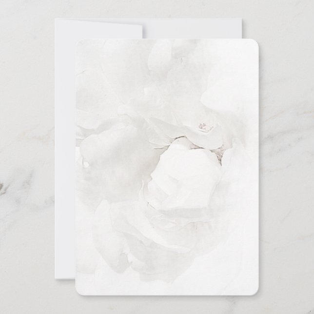 White Rose Petals Note Card (Front)