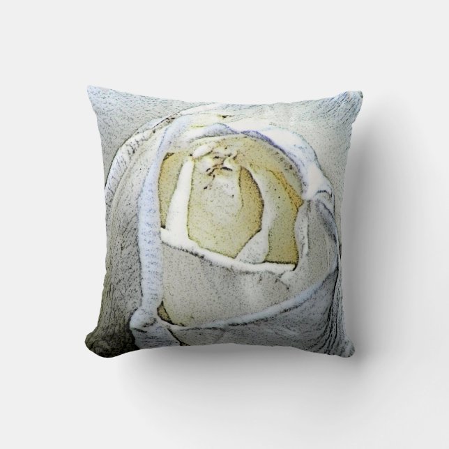 White Rose Photo Throw Pillow (Front)