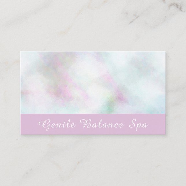 *~* White Rose Pink Pastel Holistic Life Coach Business Card (Front)