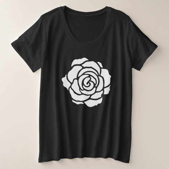 White Rose Plus Size T-Shirt (Design Front)