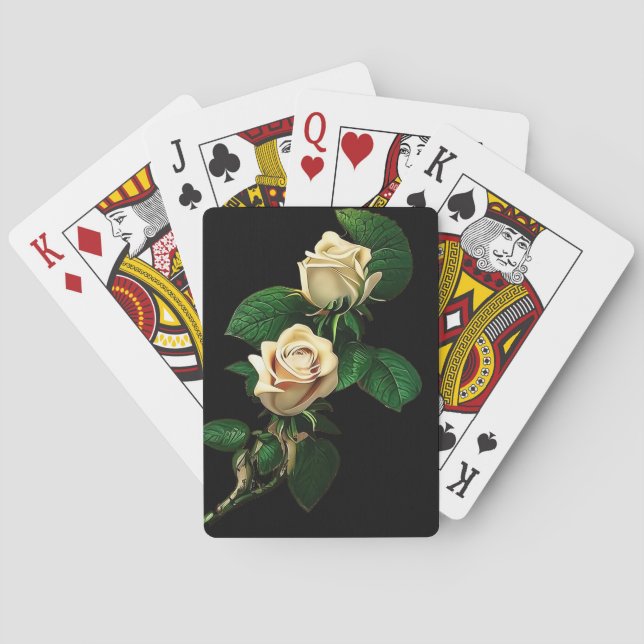 White Rose Poker Cards (Back)