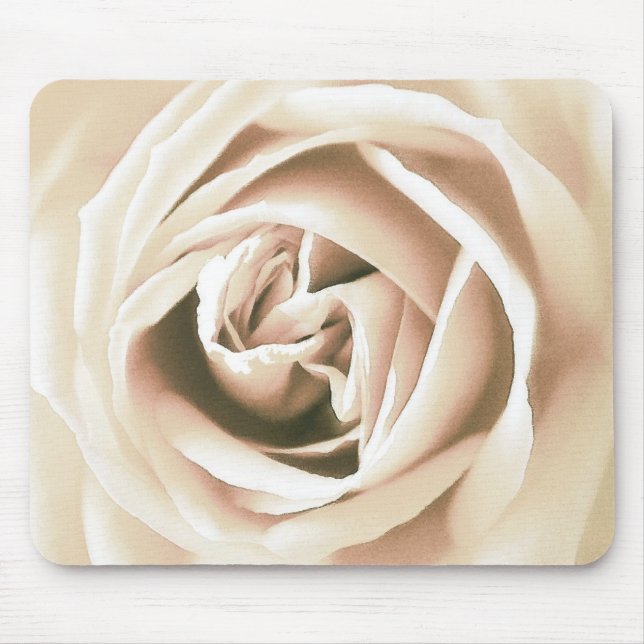 White rose print mouse pad (Front)