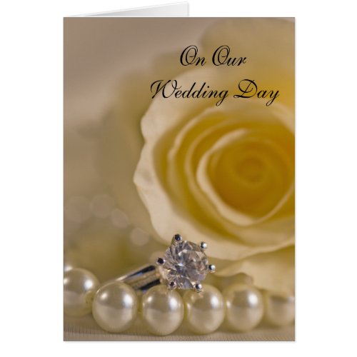 White Rose Ring and Pearls Our Wedding Day