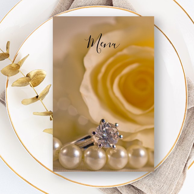 White Rose, Ring and Pearls Wedding Menu (Creator Uploaded)