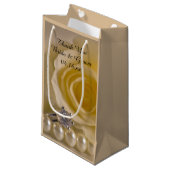 White Rose, Ring and Pearls Wedding Thank You Small Gift Bag (Front Angled)