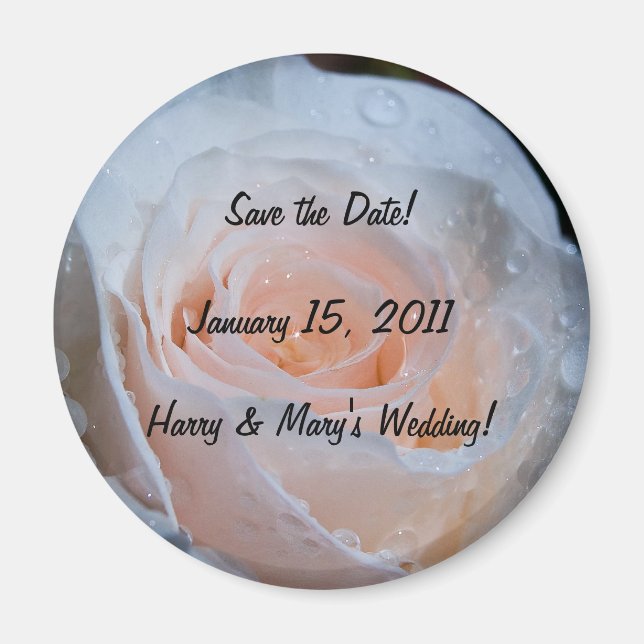White Rose Save the Date Magnet (Front)