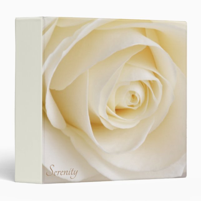 White Rose Serenity 3 Ring Binder (Front/Spine)