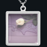 White Rose Sterling Necklace bridesmaid gift<br><div class="desc">White Rose Sterling Silver necklace bridesmaid gifts wedding</div>