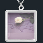 White Rose Sterling Necklace bridesmaid gift<br><div class="desc">White Rose Sterling Silver necklace bridesmaid gifts wedding</div>