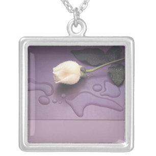 White Rose Sterling Necklace bridesmaid gift