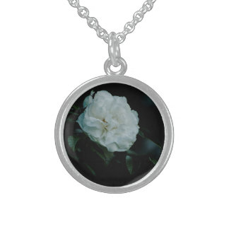 White Rose Sterling Silver Necklace
