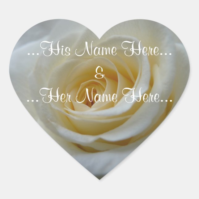 White Rose Stickers Romantic Rose Wedding Stickers (Front)