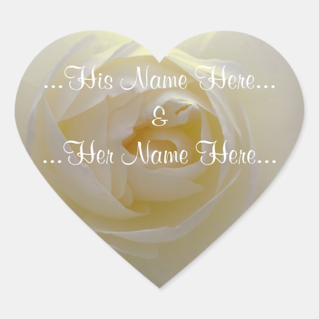 White Rose Stickers Romantic Rose Wedding Stickers (Front)