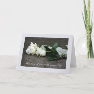 white rose sympathy card