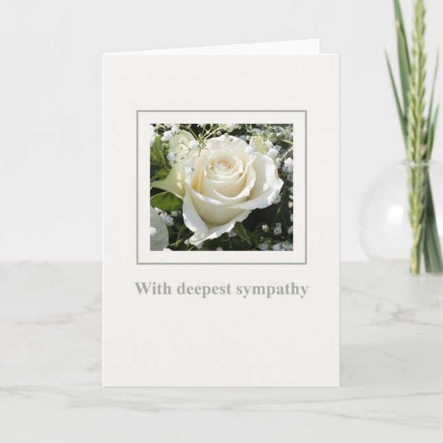 white rose sympathy card english (Front)