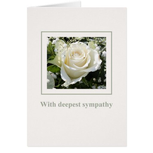 white rose sympathy card english | Zazzle