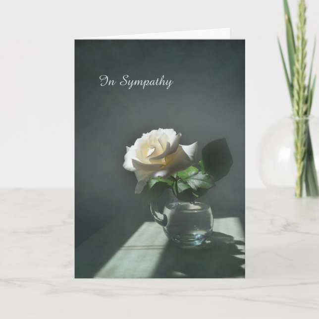 White Rose Sympathy Condolence Card (Front)