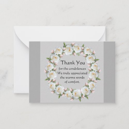 White Rose Sympathy Thank You Cards