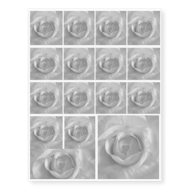 white rose temporary tattoos (Front)