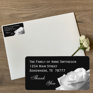 White Rose Thank You Label