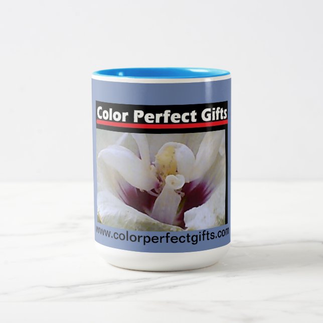 White Rose Two-Tone Coffee Mug (Center)