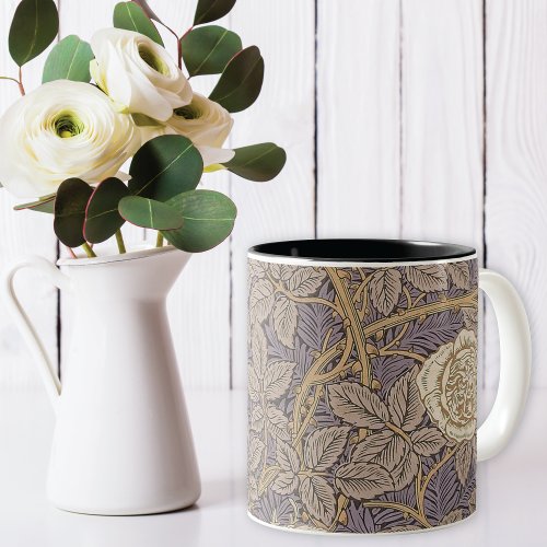 White Rose Vines William Morris Two_Tone Coffee Mu Two_Tone Coffee Mug