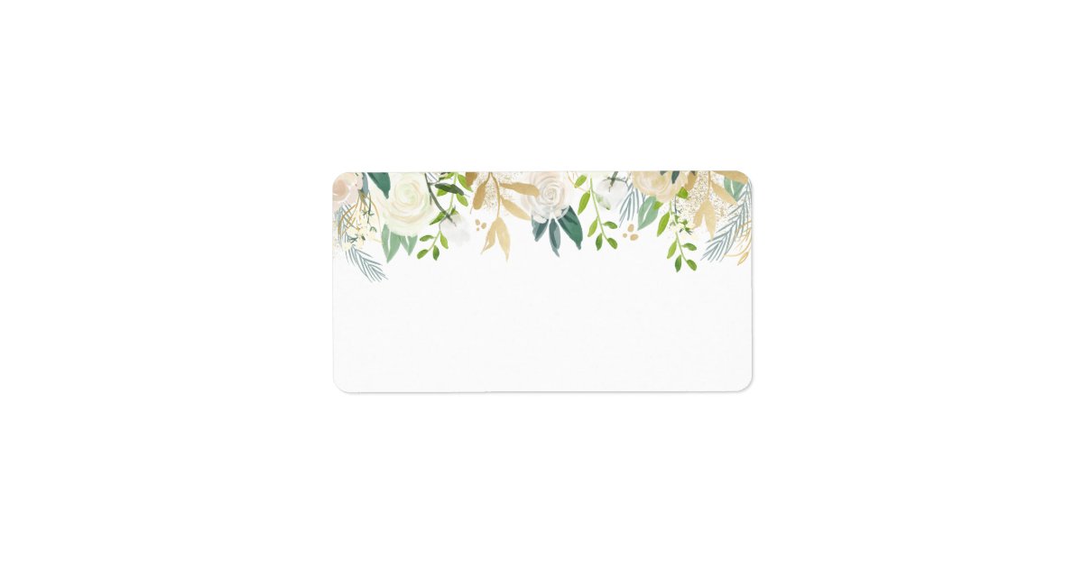 White Rose Watercolor | Blank Address Label | Zazzle