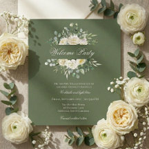 White Rose Watercolor Vineyard Wedding