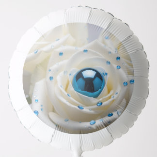 white rose wedding balloons