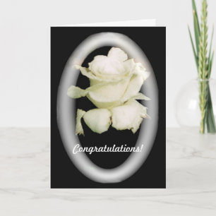 White Rose Wedding Card
