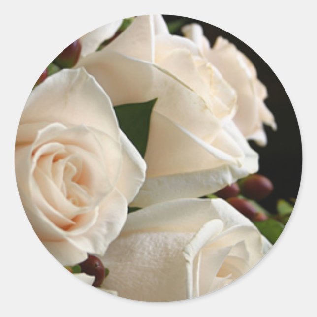 WHITE ROSE WEDDING ENVELOPE SEAL STICKERS (Front)
