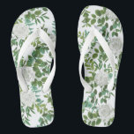 White Rose Wedding Floral Classic Flip Flops<br><div class="desc">Beautiful and classic white rose wedding collection is perfect for an elegant,  simple and traditional white wedding.  Perfect for a wedding any time of year!</div>