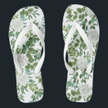 White Rose Wedding Floral Classic Flip Flops<br><div class="desc">Beautiful and classic white rose wedding collection is perfect for an elegant,  simple and traditional white wedding.  Perfect for a wedding any time of year!</div>