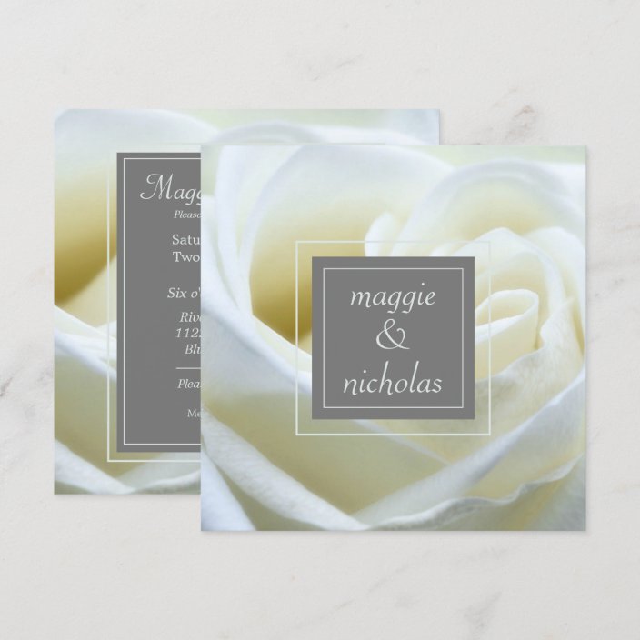 White Rose Wedding Invitation | Zazzle.com