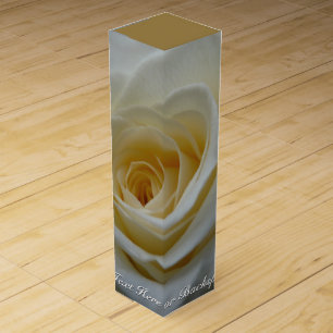 White Rose Wine Box Personalize Gold Rose Wine Box