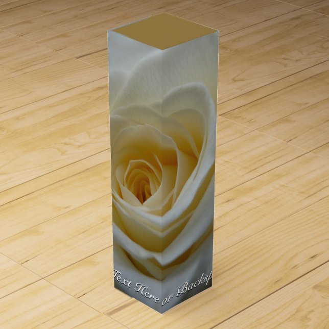 White Rose Wine Box Personalize Gold Rose Wine Box (Front)