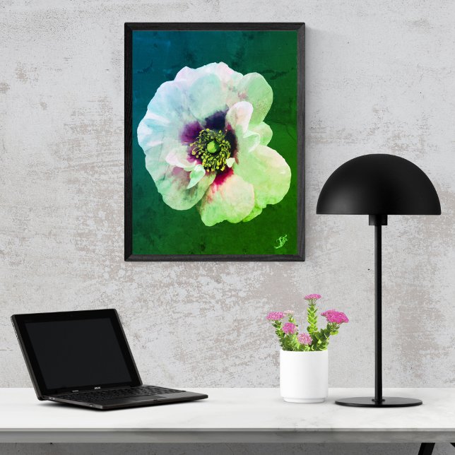 White Rose with dark heart - oil paint Poster (Creator Uploaded)