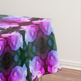 White Rose With Raindrops Abstract Tinted Tablecloth