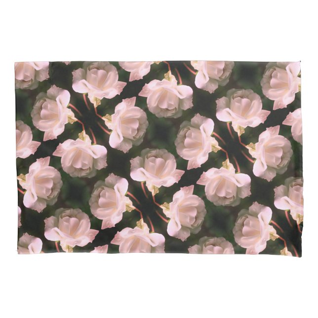 White Rose With Raindrops Floral Art Pillow Case (Front)