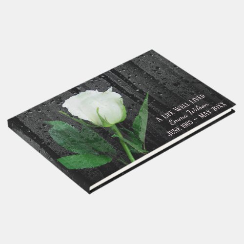 White Rose With Raindrops  Guest Book