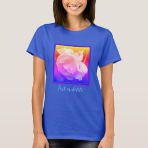White Rose With Raindrops Tinted Personalized T-Shirt
