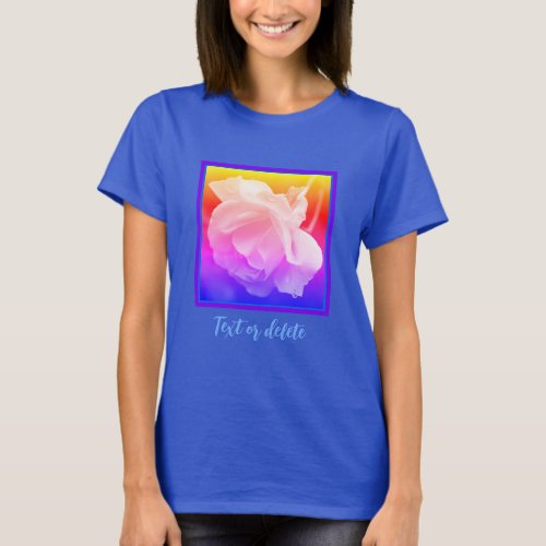 White Rose With Raindrops Tinted Personalized T_Shirt