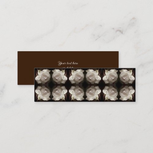 White Rose With Raindrops Vintage Mini Bookmark Mini Business Card