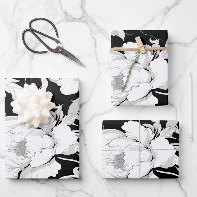 White Rose Wrapping Paper Sheets (Front)