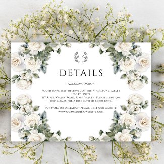 White Rose Wreaths Green Wedding Details