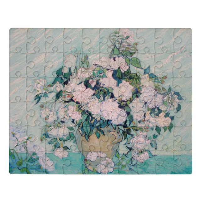 White Roses-1890-Vincent van Gogh  Jigsaw Puzzle (Puzzle Horizontal)